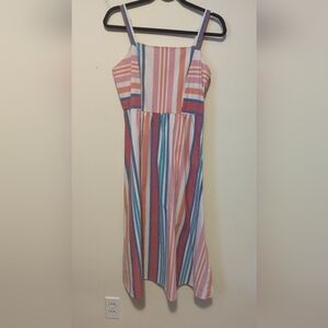 Robert Louis Striped Multicolor Summer Dress Size Medium